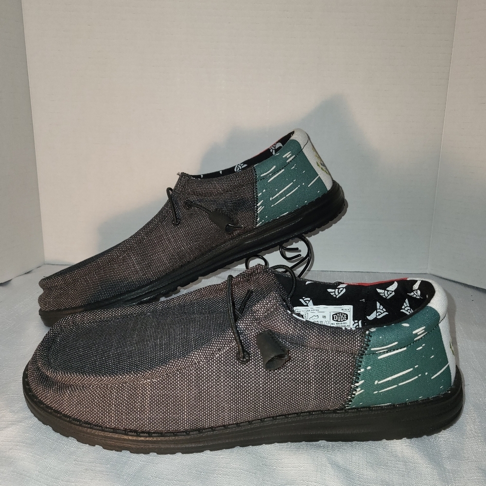 Hey Dude Wally Funk Hecho Mexican Flag Mens Size 12 Shoes Black NEW